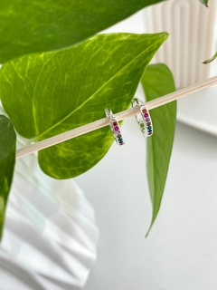 Aros argollitas con strases Multicolor (Cod ARC 016) - comprar online