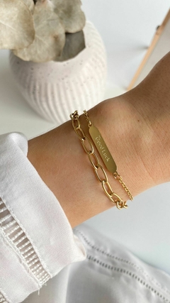 Pulsera Acero Gold (Cod P43612G) - comprar online