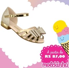 SANDÁLIA MOLEKINHA GLITTER DOURADO