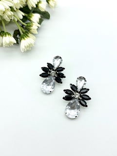 Aros Sofia ( plata y negros )