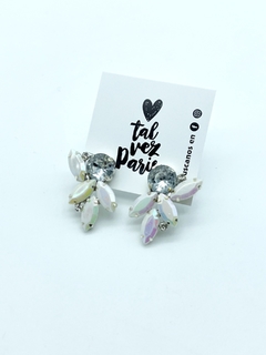 Aros Mia (blancos tornasolados)