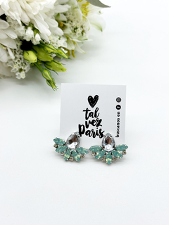 Aros mini Amelie ( aguamarina )