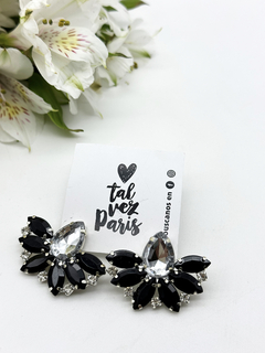 Aros Amelie (plata & negro )