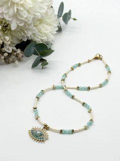 Collar Ojo Turco Aqua - comprar online