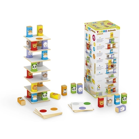 Torre Equilíbrio 54 Peças Jogo Divertido Para Família