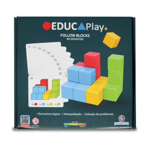 Jogo Educativo Follow Block Polibrinq Educaplay de Montar