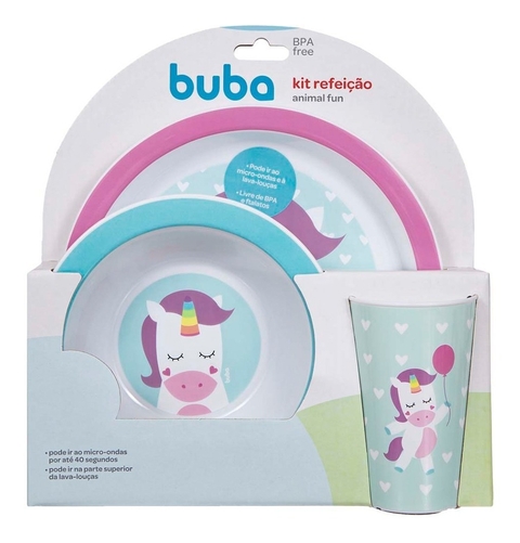 Kit Refeição Bebe Unicórnio Prato Tigela E Copo Star