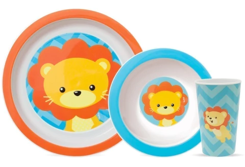 Buba Kit Refeição Animal Fun - Leão Multicolorido