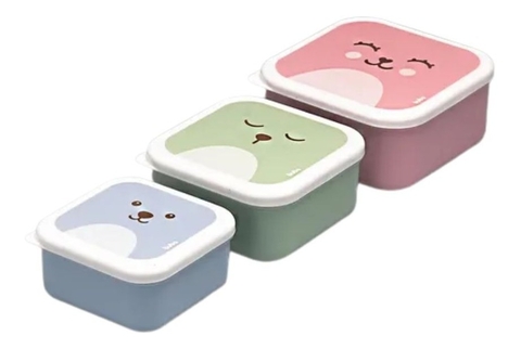 Conjunto Buba 3 Potinhos Gummy Infantil Alimentação Bebês
