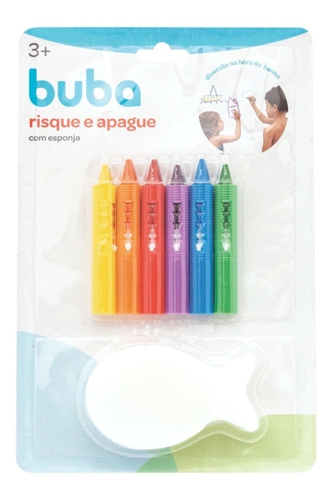 Risque e Apague com Esponja Buba Colorido Divertido