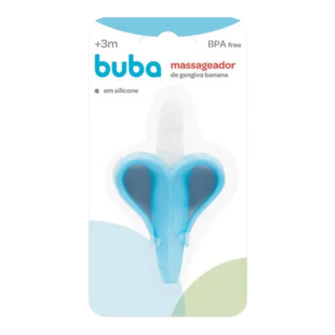 Massageador de Gengiva Buba Banana Azul Toque Suave e Efica
