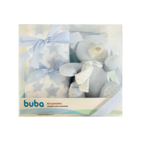 Kit de Mantinha e Ursinho para Bebê - Toque Suave
