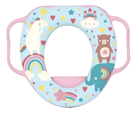 Assento De Bebe Com Alça Para Vaso Sanitario Rosa Redutor