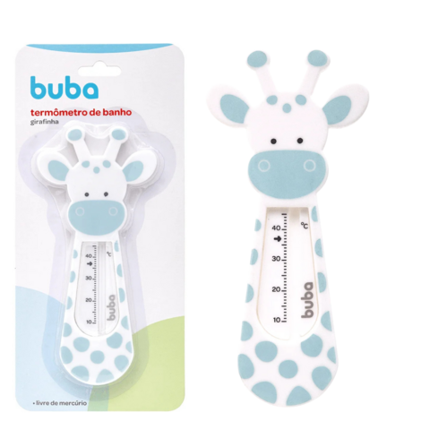 Termômetro Infantil Buba Girafa Azul Banho Bebê Protegido