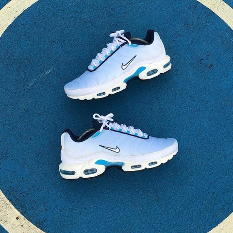 NIKE AIR MAX PLUS TN - BRANCO E AZUL - TUNED AIR