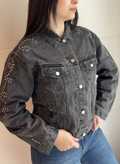 Campera Jean Black Strass