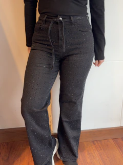 Jean Wide Leg Black Shine - tienda online