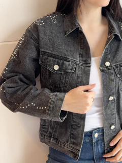 Campera Jean Black Strass - comprar online