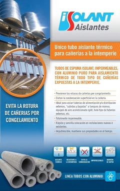 Tubo Aislante Isolant = Espuma Celda Cerrada Con Aluminio Ø 7 Mm Interior / Ø 27 Mm Exterior Largo 2 Metros en internet