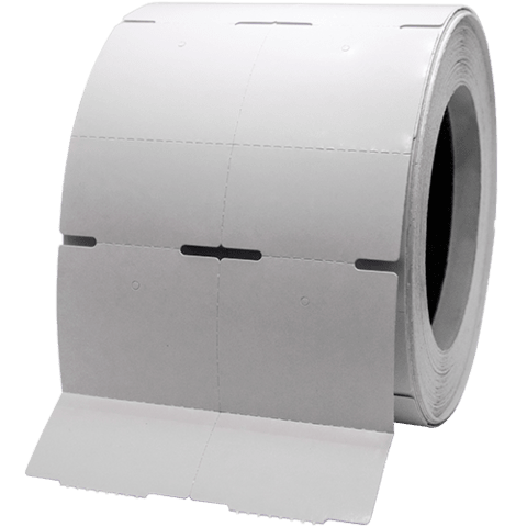 Rolo de Etiquetas Tag para roupas 49mm x 65mm, Com serrilha, 1000 tags, 2 colunas