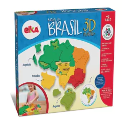 Mapa do Brasil 3D Plástico - Elka