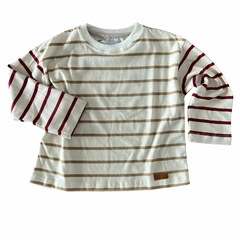 Remera "Goya" Raya camel/bordo