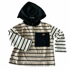 Remera "Coello" rayada negra