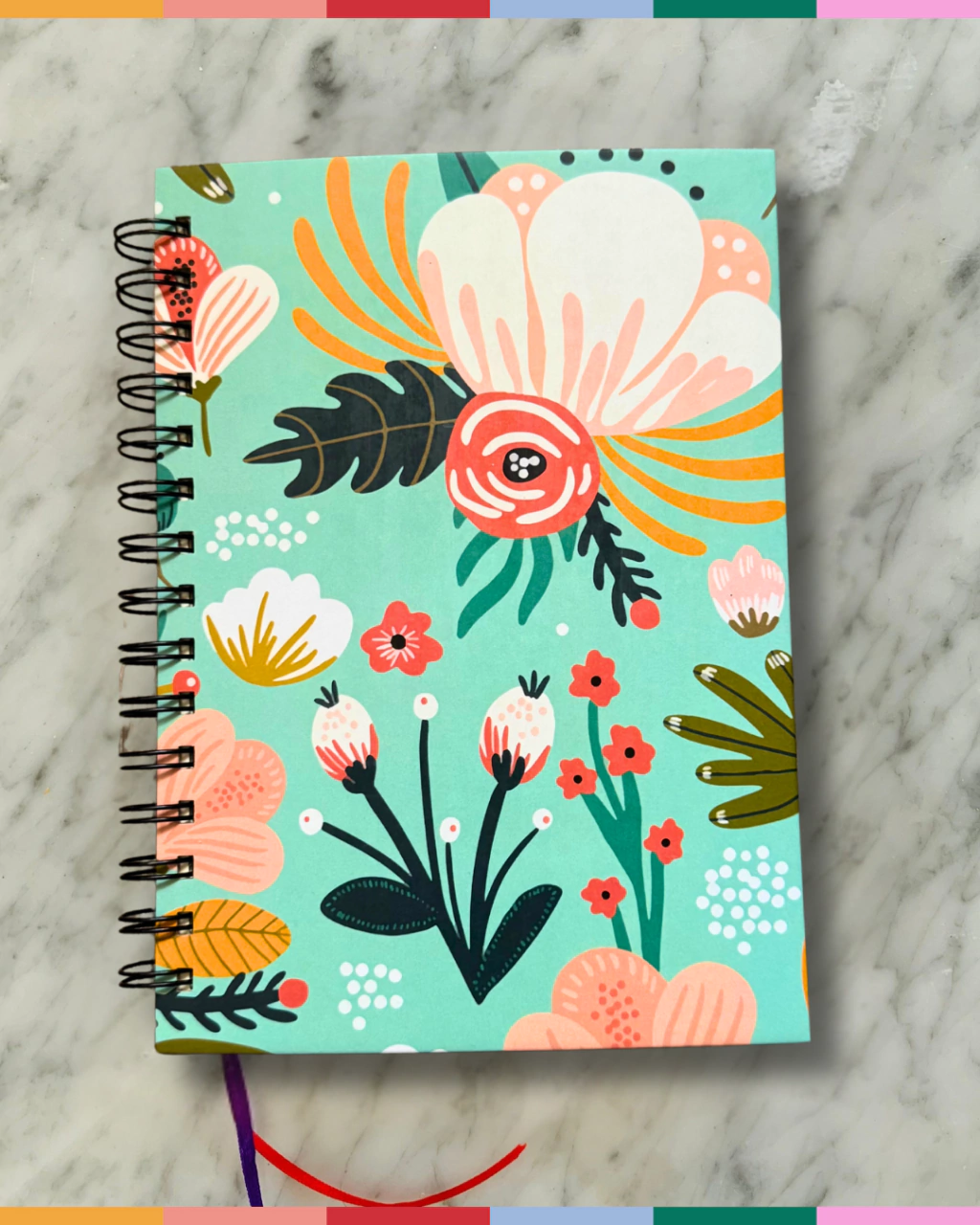 Cuaderno Flores Celestes Anillado A5 (15*21 cm)