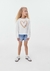 Blusa Manga Longa Menina Com Glitter Hering - Off White