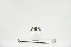 Mate cerámica cincelado alpaca - comprar online