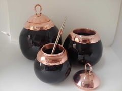 Juego de mate Completo Negro Cobre - comprar online