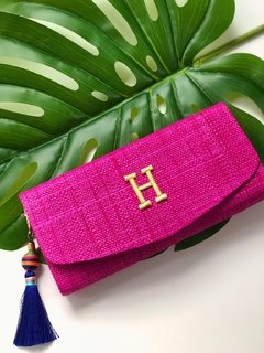 Clutch personalizada letra golden colorida