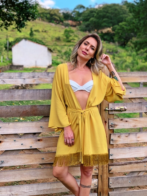 Kimono Franja Mostarda