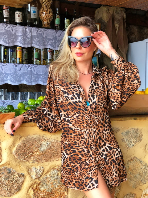 Chemisie Onça Manga Bufante P