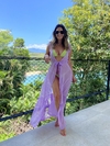 Saída capri Longa Lilás metalizado