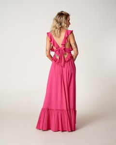 Vestido Longo Cris Babado pink - comprar online