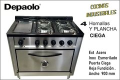 COCINA INDUSTRIAL 4H + PLANCHA. DEPAOLO - comprar online