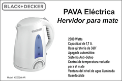 HERVIDOR PARA MATE. BCA. BLACK + DECKER