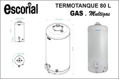 TERMOTANQUE GAS 80L. ESCORIAL - comprar online