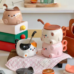 TAZA CON TAPA FUNNY CUTE ANIMALS