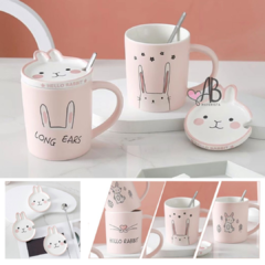 TAZA CON TAPA/PLATO RABBITT - comprar online