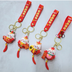 LLAVERO 3D GATO LUCKY RED PACK