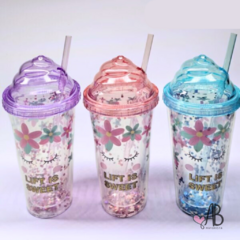 VASO UNICORNIO ICE CREAM GLITTER