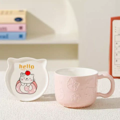 TAZA TAPA/PLATO GATITO DORMILON - comprar online