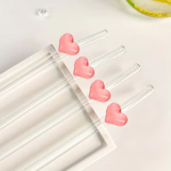 SORBETE VIDRIO CORAZON PINK SET X4