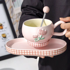 TAZA CON PLATO CUADRILLE TULIPAN - tienda online