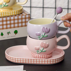 TAZA CON PLATO CUADRILLE TULIPAN - Ab Mayorista