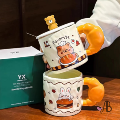 TAZA CON TAPA ANIMALES MEDIALUNA en internet