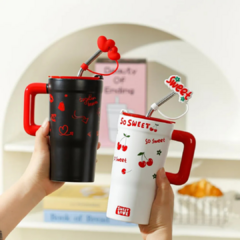 TAZA/VASO CON BOMBILLA CHERRY XL - comprar online