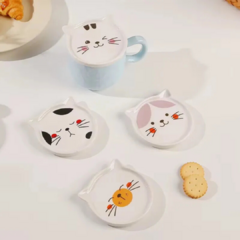 TAZA TAPA/PLATO GATITO DORMILON en internet